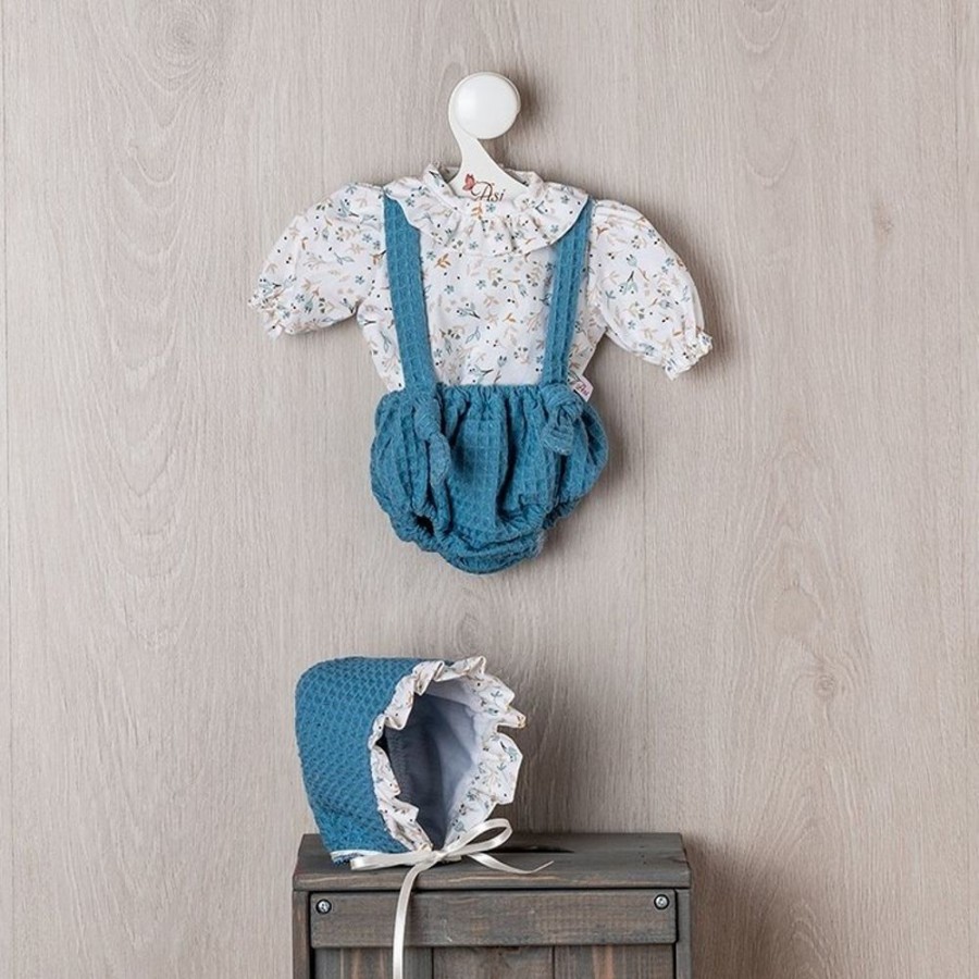 Accessories  Así | Outfit For Asi Doll 46 Cm - Floral Shirt And Pants With Blue Suspenders For Leo Doll