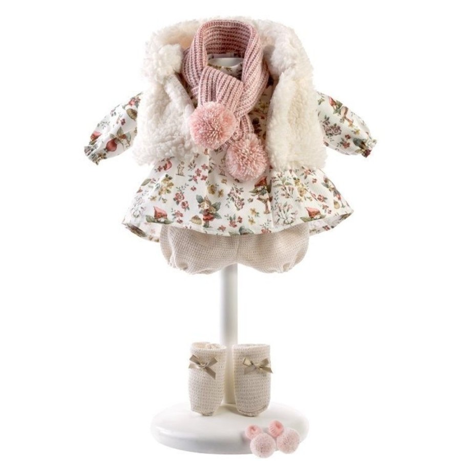 Accessories  Llorens | Clothes For Llorens Dolls 38 Cm - Fairy Pattern Dress With Jacket, Socks And Scarf