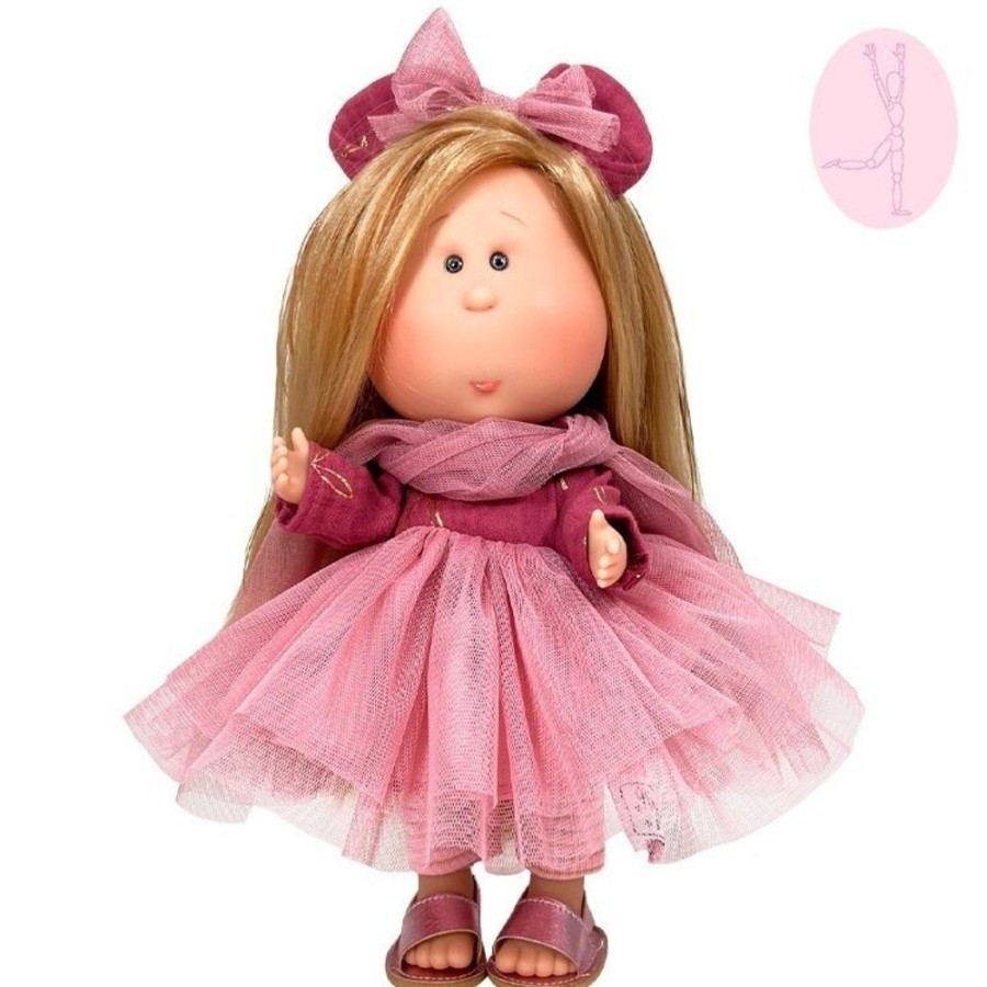 Dolls  Nines d'Onil | Nines D'Onil Doll 30 Cm - Mia Articulated - Blonde With Pink Tulle Dress