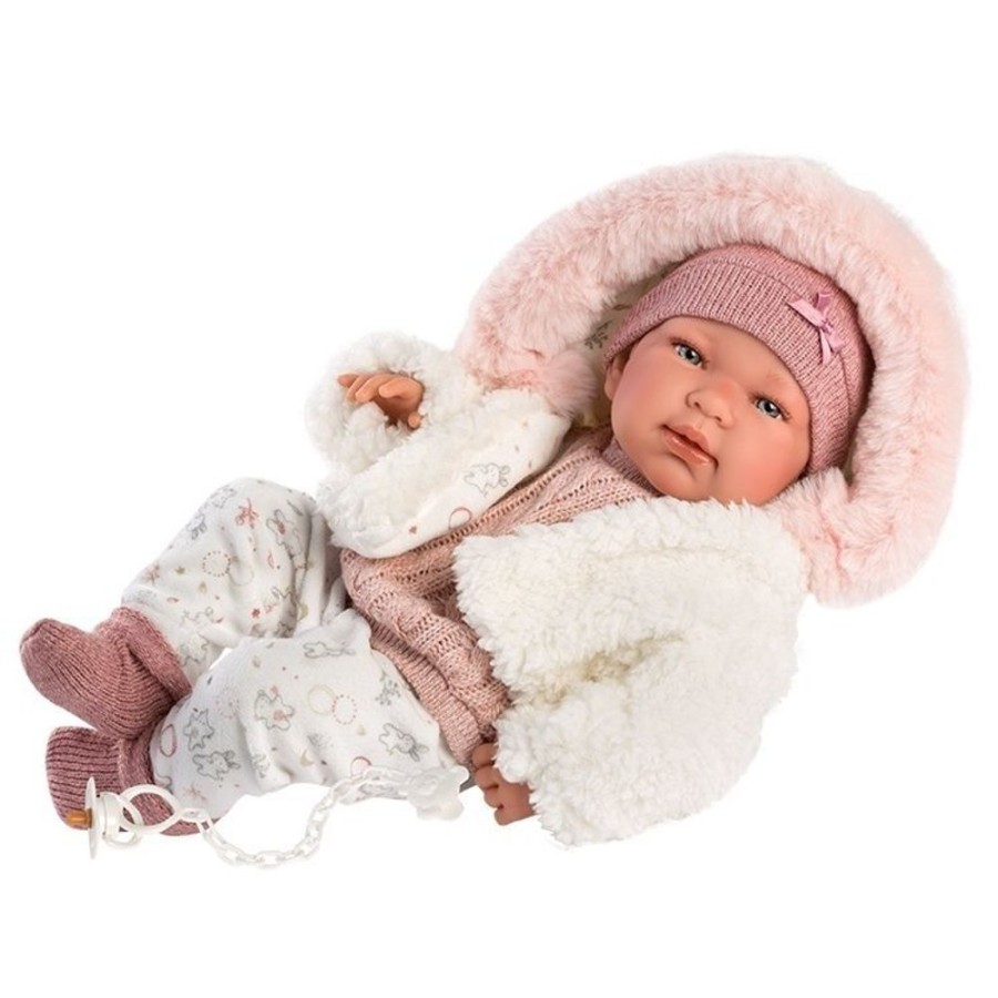 Dolls  Llorens | Llorens Doll 43 Cm - Newborn Tina With Hood