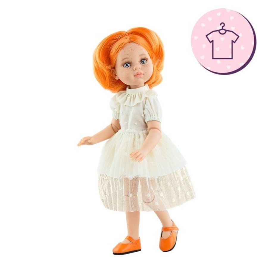 Accessories  Paola Reina | Outfit For Paola Reina Doll 32 Cm - Las Amigas Articulated - Anita - Beige Dress