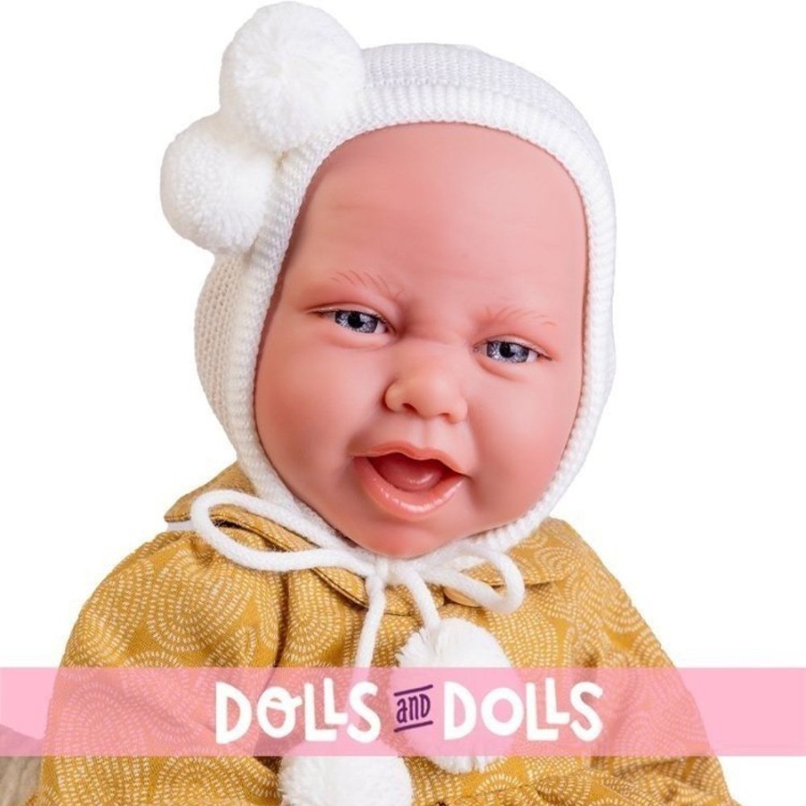 Dolls  Antonio Juan | Antonio Juan Doll 42 Cm - Newborn Carla Mustard With Cradle-Park