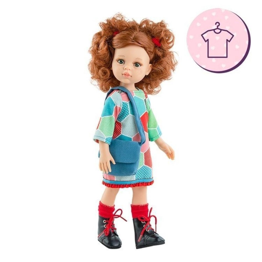 Accessories  Paola Reina | Outfit For Paola Reina Doll 32 Cm - Las Amigas - Virgi - Hexagon Dress And Bag