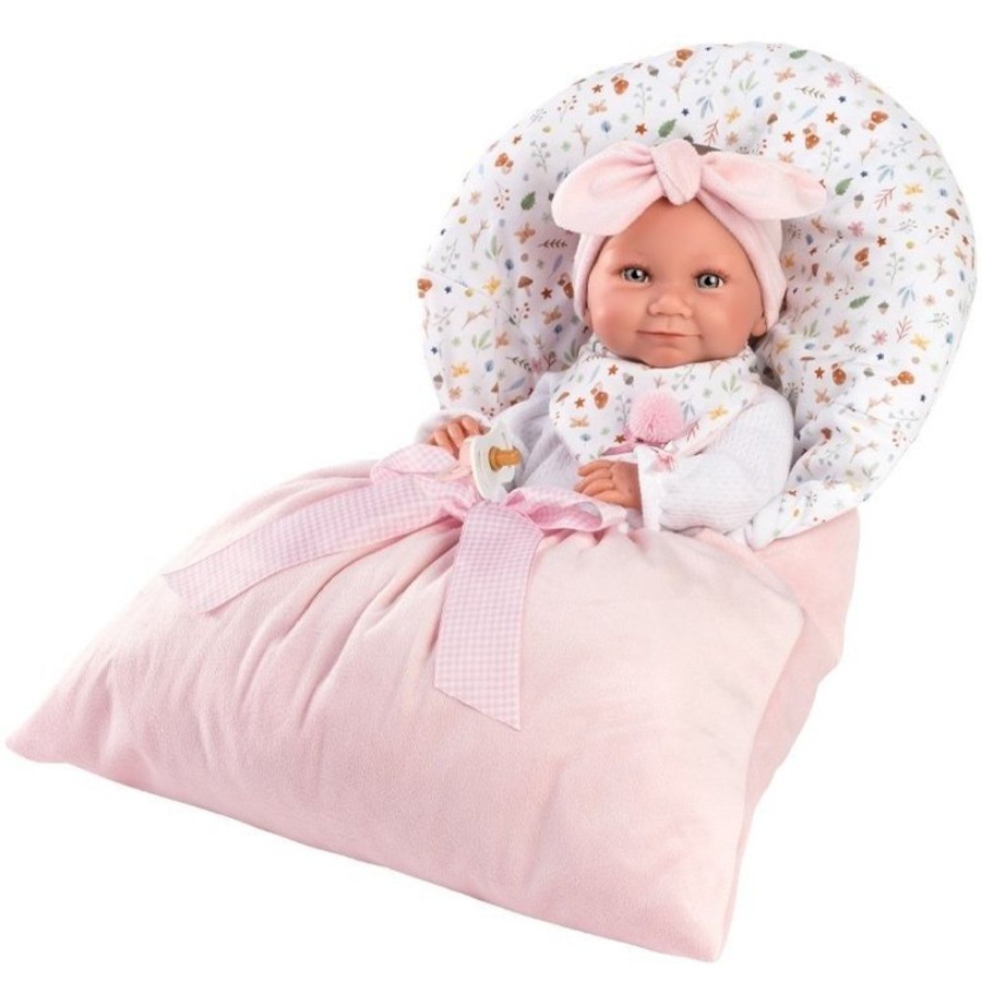 Dolls  Llorens | Llorens Doll 40 Cm - Tina Newborn With Pink Sachet