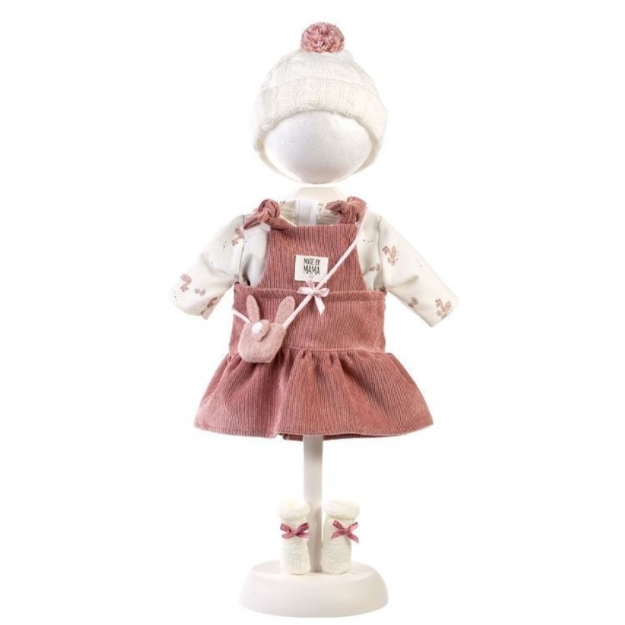 Accessories  Llorens | Clothes For Llorens Dolls 42 Cm - Pale Pink Swans Dress With Hat, Bag And Socks