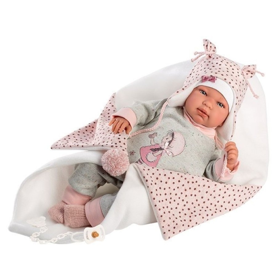 Dolls  Llorens | Llorens Doll 44 Cm - Crying Newborn Tina With Changing Mat