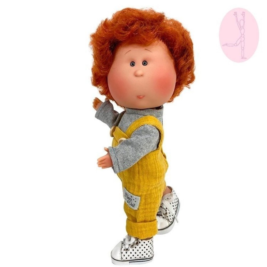 Dolls  Nines d'Onil | Nines D'Onil Doll 30 Cm - Mio Articulated - Redhead With Wavy Hair And Mustard Outfit