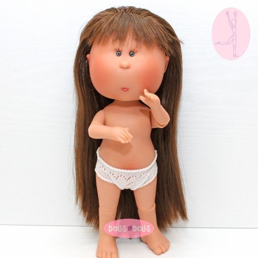 Dolls  Nines d'Onil | Nines D'Onil Doll 30 Cm - Mia Articulated - Mia Brunette With Straight Hair - Without Clothes