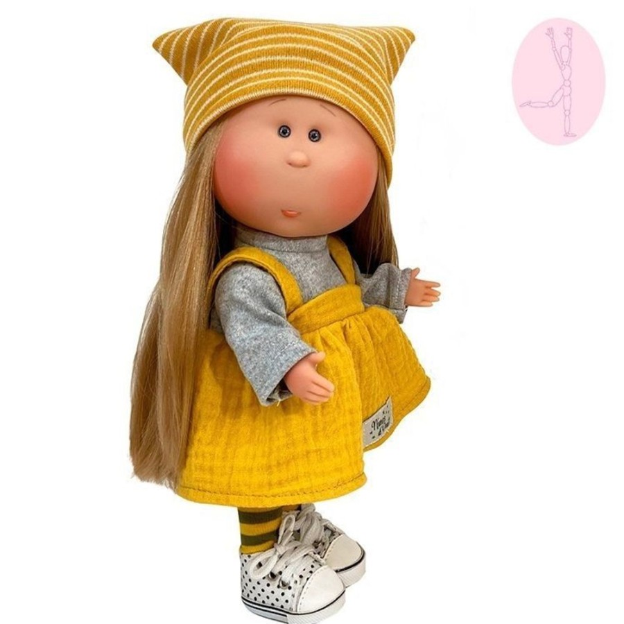 Dolls  Nines d'Onil | Nines D'Onil Doll 30 Cm - Mia Articulated - Blonde With Straight Hair And Mustard Outfit