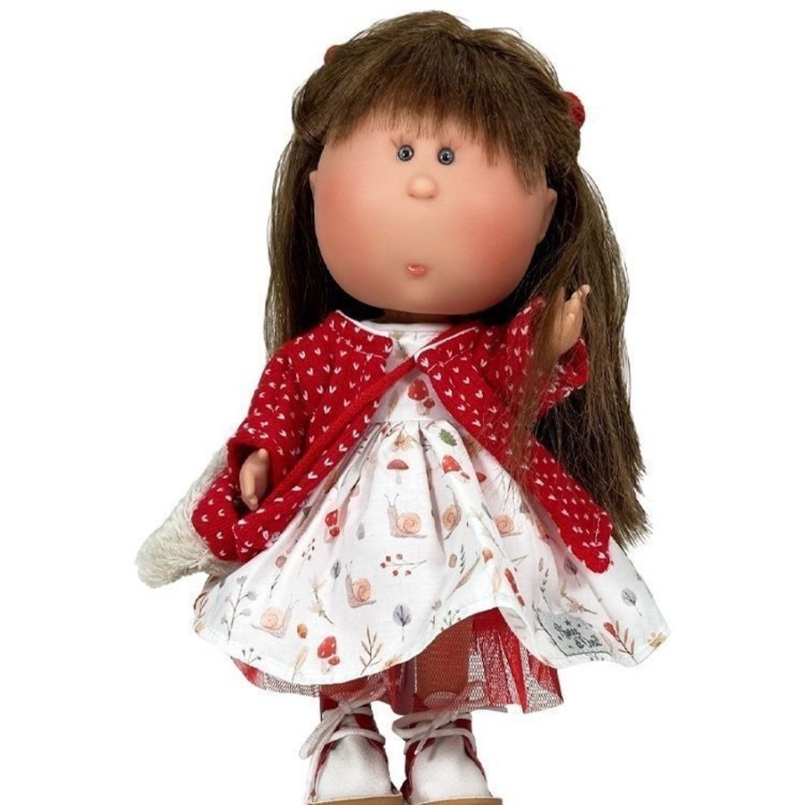 Dolls  Nines d'Onil | Nines D'Onil Doll 30 Cm - Mia Brunette With Snail Dress And Red Jacket