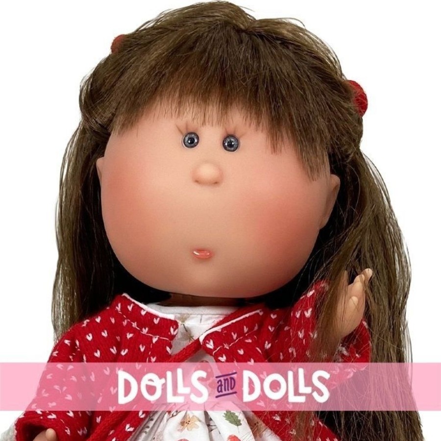 Dolls  Nines d'Onil | Nines D'Onil Doll 30 Cm - Mia Brunette With Snail Dress And Red Jacket