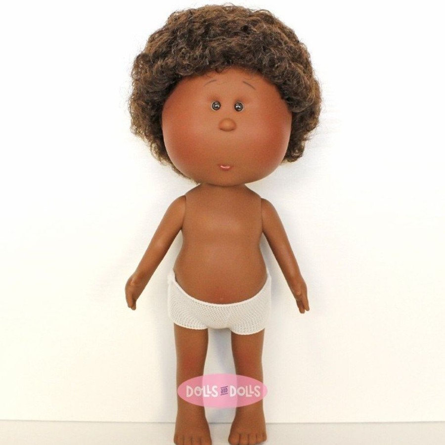 Dolls  Nines d'Onil | Nines D'Onil Doll 30 Cm - Mio African-American With Brown Curly Hair - Without Clothes