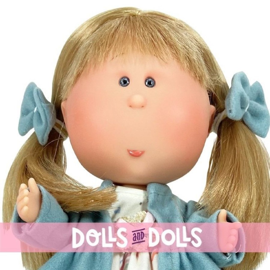 Dolls  Nines d'Onil | Nines D'Onil Doll 30 Cm - Mia Blonde With Rainbow Dress And Blue Coat