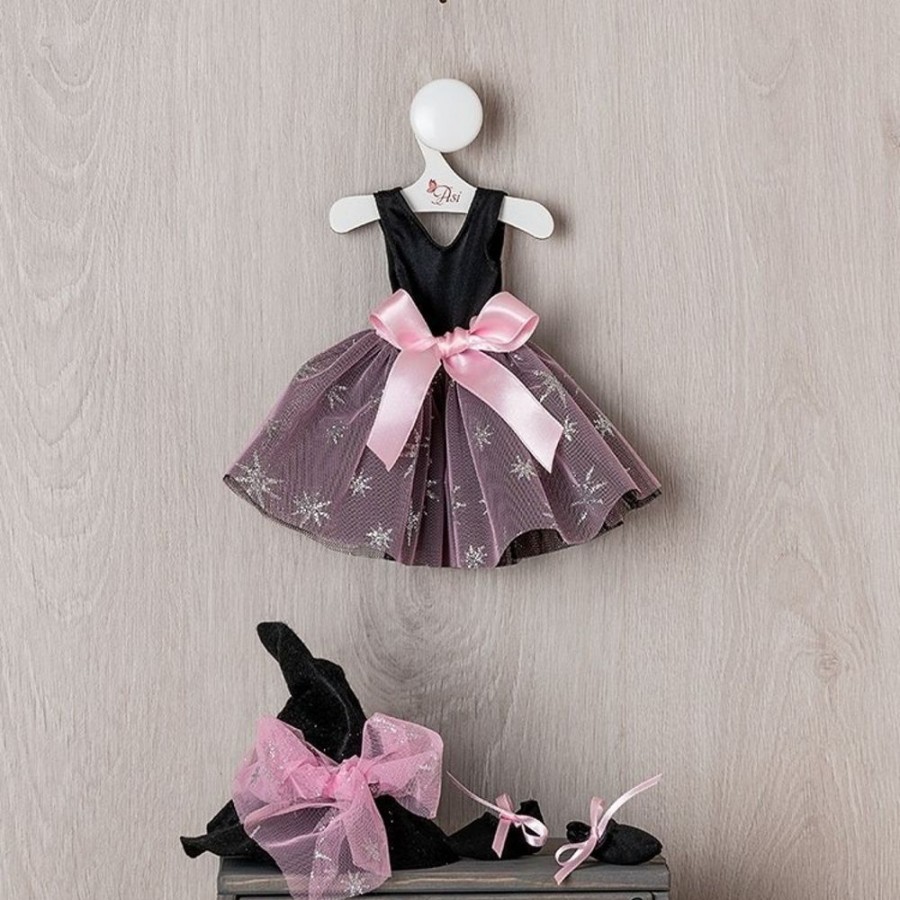 Accessories  Así | Outfit For Asi Doll 40 Cm - Witch Set With Pink Tulle With Silver Stars For Sabrina Doll