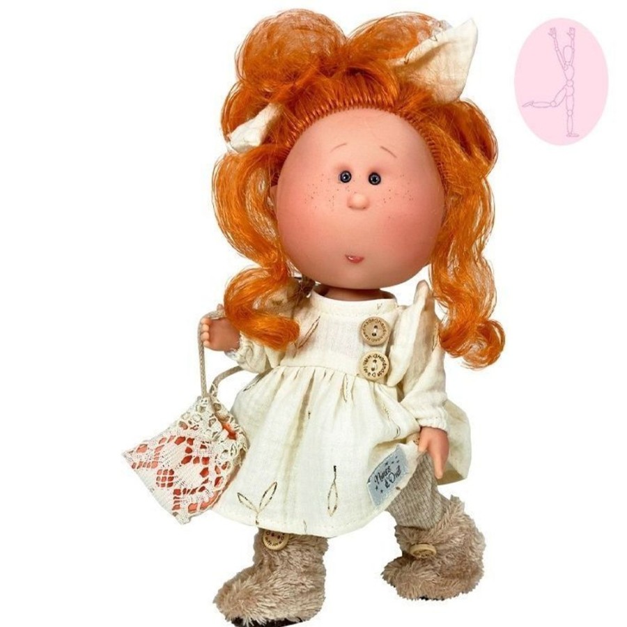 Dolls  Nines d'Onil | Nines D'Onil Doll 30 Cm - Mia Articulated - Redhead With Beige Dress